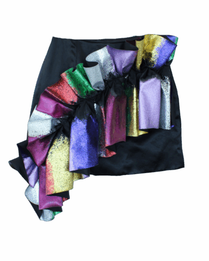 Germanier Multicolor Sculptural Ruffle Mini Skirt