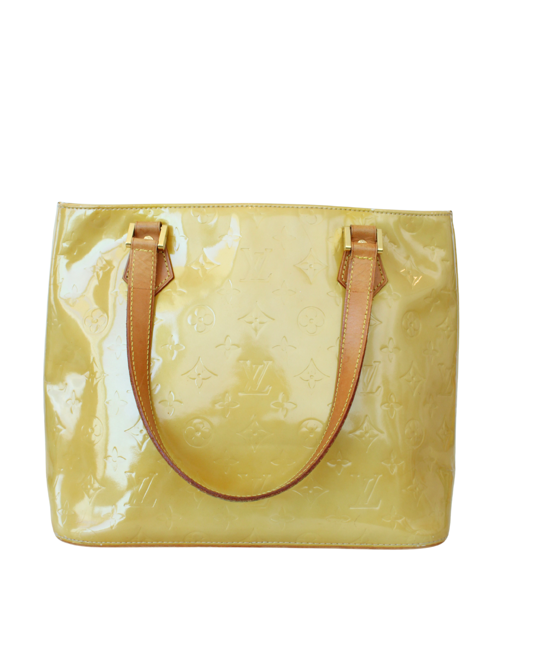 Louis Vuitton Vernis Reade PM Amarillo Translúcido con Monograma en Relieve