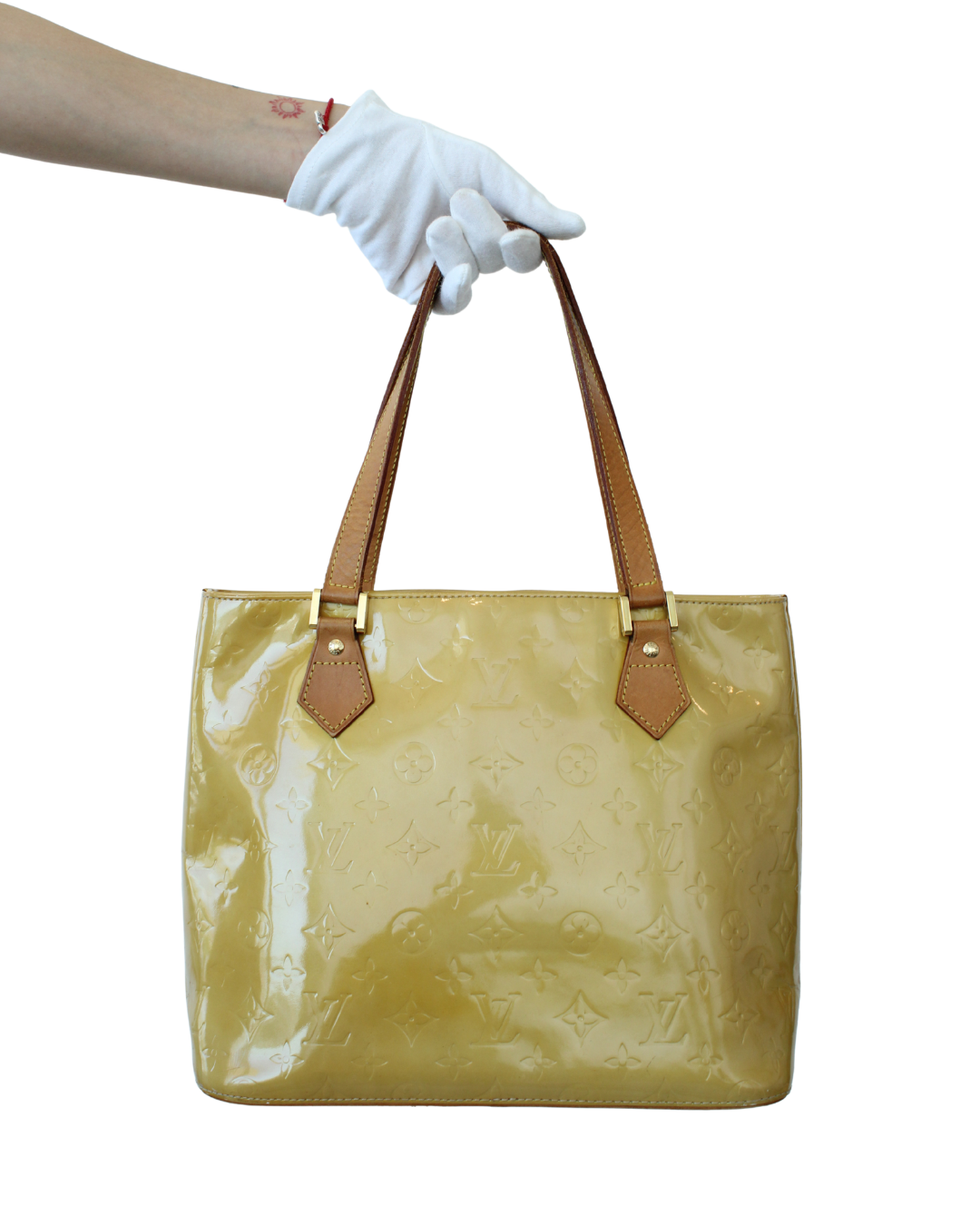 Louis Vuitton Vernis Reade PM Amarillo Translúcido con Monograma en Relieve - Imagen 3