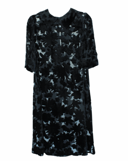 Alexander McQueen Vestido Sheer con Aplicación Floral en Terciopelo